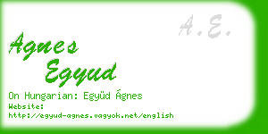 agnes egyud business card