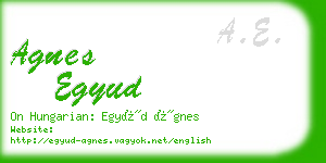 agnes egyud business card